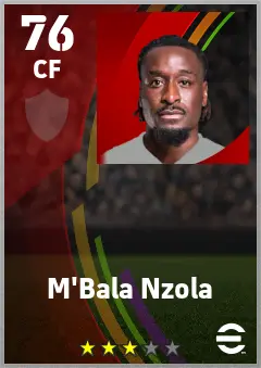 M Bala Nzola eFootball 2026 player card — 76 OVR CF