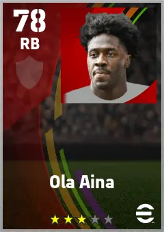Ola Aina eFootball 2026 player card — 78 OVR RB