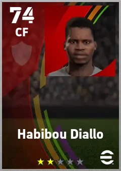 Habibou Diallo eFootball 2026 player card — 74 OVR CF