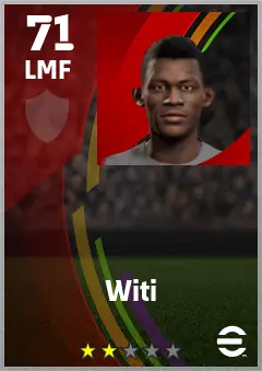 Witi eFootball 2026 player card — 71 OVR LMF