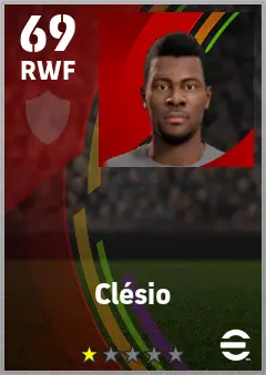 Clesio eFootball 2026 player card — 69 OVR RWF