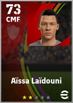 Aissa Laidouni eFootball 2026 player card — 73 OVR CMF