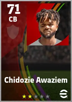Chidozie Awaziem eFootball 2026 player card — 71 OVR CB