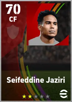 Seifeddine Jaziri eFootball 2026 player card — 70 OVR CF