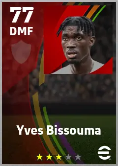 Yves Bissouma eFootball 2026 player card — 77 OVR DMF