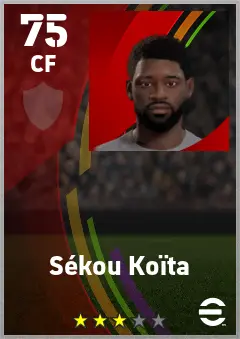 Sekou Koita eFootball 2026 player card — 75 OVR CF