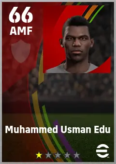 Muhammed Usman Edu eFootball 2026 player card — 66 OVR AMF