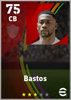 Bastos eFootball 2026 player card — 75 OVR CB