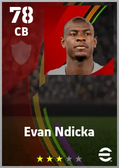 Evan Ndicka eFootball 2026 player card — 78 OVR CB