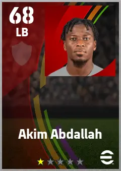 Akim Abdallah eFootball 2026 player card — 68 OVR LB