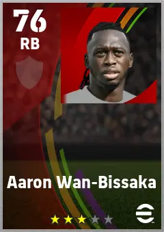 Aaron Wan-Bissaka eFootball 2026 player card — 76 OVR RB