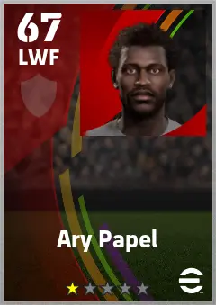 Ary Papel eFootball 2026 player card — 67 OVR LWF