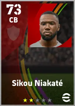 Sikou Niakate eFootball 2026 player card — 73 OVR CB