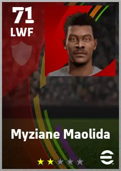Myziane Maolida eFootball 2026 player card — 71 OVR LWF