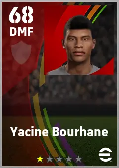 Yacine Bourhane eFootball 2026 player card — 68 OVR DMF
