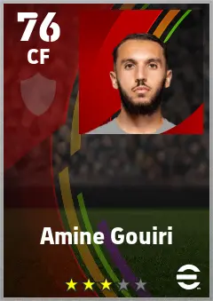 Amine Gouiri eFootball 2026 player card — 76 OVR CF