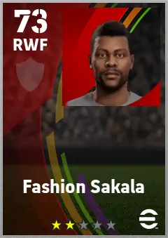 Fashion Sakala eFootball 2026 player card — 73 OVR RWF