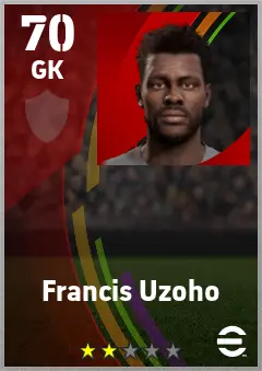 Francis Uzoho eFootball 2026 player card — 70 OVR GK