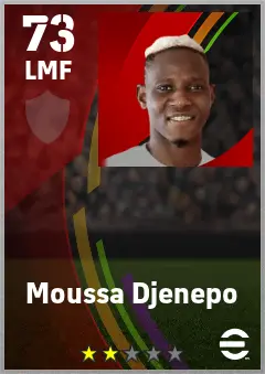 Moussa Djenepo eFootball 2026 player card — 73 OVR LMF
