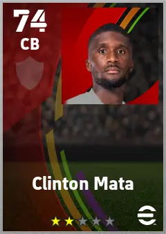 Clinton Mata eFootball 2026 player card — 74 OVR CB