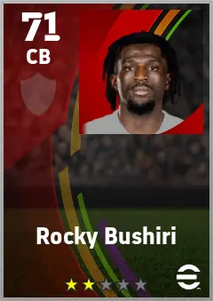 Rocky Bushiri eFootball 2026 player card — 71 OVR CB