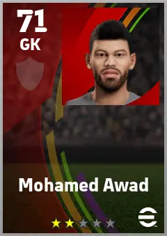Mohamed Awad eFootball 2026 player card — 71 OVR GK