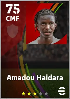 Amadou Haidara eFootball 2026 player card — 75 OVR CMF