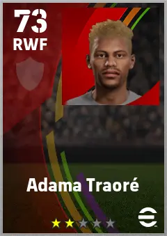 Adama Traore eFootball 2026 player card — 73 OVR RWF