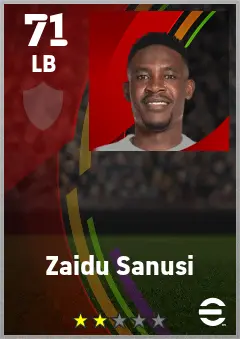 Zaidu Sanusi eFootball 2026 player card — 71 OVR LB
