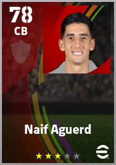 Naif Aguerd eFootball 2026 player card — 78 OVR CB