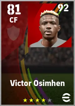 Victor Osimhen eFootball 2026 player card — 81 OVR CF