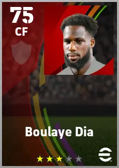 Boulaye Dia eFootball 2026 player card — 75 OVR CF