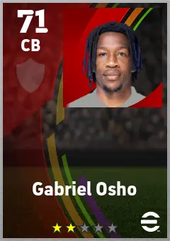 Gabriel Osho eFootball 2026 player card — 71 OVR CB