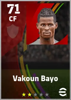 Vakoun Bayo eFootball 2026 player card — 71 OVR CF