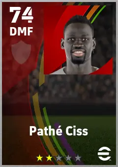 Pathe Ciss eFootball 2026 player card — 74 OVR DMF
