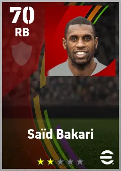 Said Bakari eFootball 2026 player card — 70 OVR RB