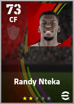 Randy Nteka eFootball 2026 player card — 73 OVR CF