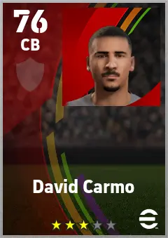 David Carmo eFootball 2026 player card — 76 OVR CB