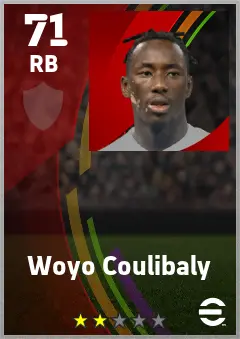 Woyo Coulibaly eFootball 2026 player card — 71 OVR RB