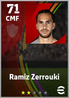 Ramiz Zerrouki eFootball 2026 player card — 71 OVR CMF