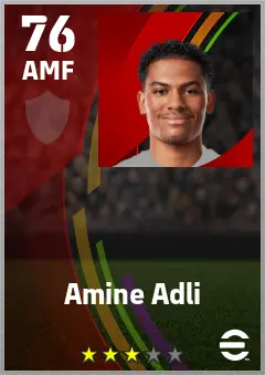 Amine Adli eFootball 2026 player card — 76 OVR AMF