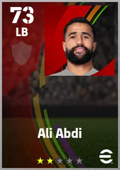 Ali Abdi eFootball 2026 player card — 73 OVR LB