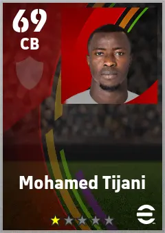 Mohamed Tijani eFootball 2026 player card — 69 OVR CB