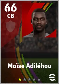 Moise Adilehou eFootball 2026 player card — 66 OVR CB