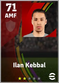Ilan Kebbal eFootball 2026 player card — 71 OVR AMF