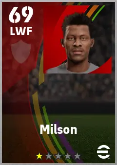Milson eFootball 2026 player card — 69 OVR LWF