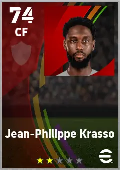 Jean-Philippe Krasso eFootball 2026 player card — 74 OVR CF