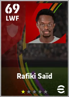 Rafiki Said eFootball 2026 player card — 69 OVR LWF