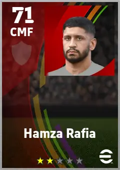 Hamza Rafia eFootball 2026 player card — 71 OVR CMF