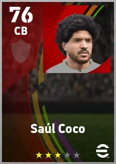 Saul Coco eFootball 2026 player card — 76 OVR CB